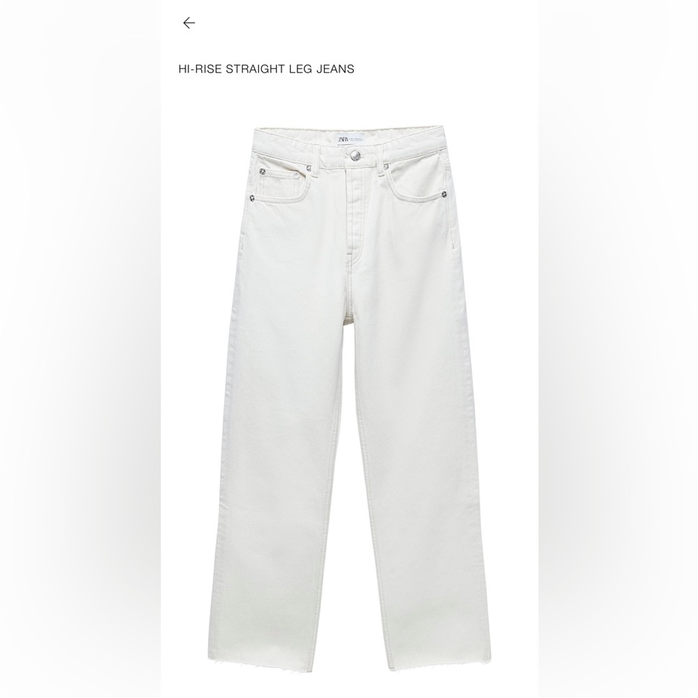 Zara high rise straight leg jeans in ecru size 4